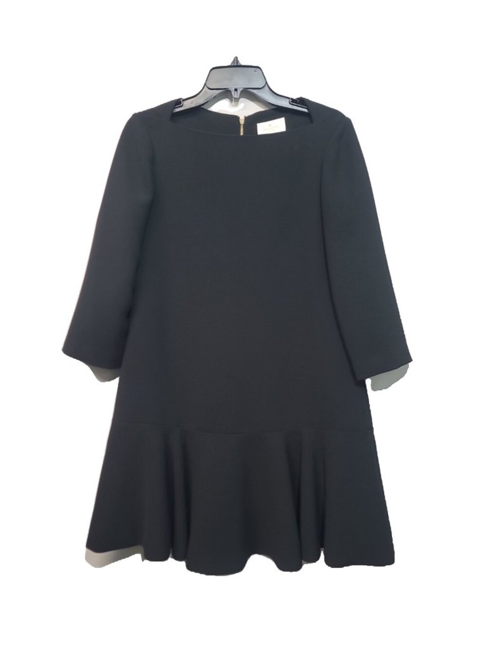 Kate Spade New York Crepe Flounce Dress Size 6 Black EUC A-Line